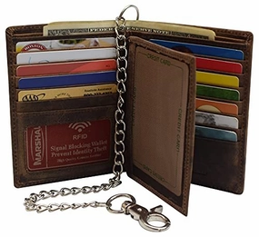 Rfid Blocking Hipster Bifold Vintage Leather Chain Biker Wallet For Men Todays Hot Savings Gift Sale Event
