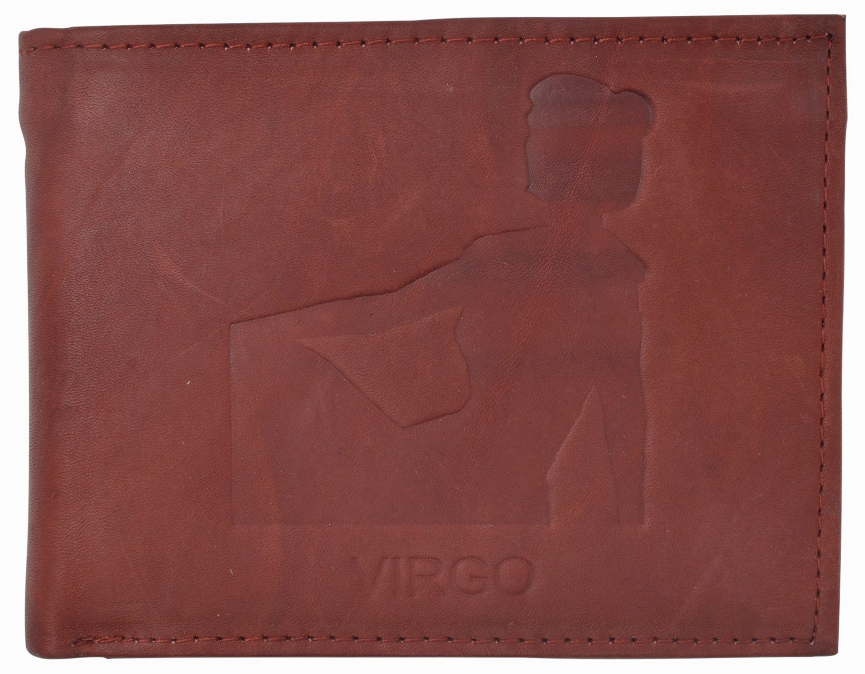 Trending Now Discount Today Only Offer Virgo Zodiac Sign Bifold Trifold Genuine Leather Men'S Wallets