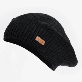 Today Only Steal Barbour Beldon Ladies Beret Beanie Hat - Black