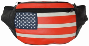Fanny Pack American Flag Genuine Leather By Marshal Instant Hot Deal