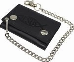 Hot Sale Frenzy Deal Frenzy Today Rfid Blocking Jesus Fish Men'S Trifold Ichthys Biker Genuine Leather Steel Chain Wallet Snap Closure (Jesus Fish Blind)