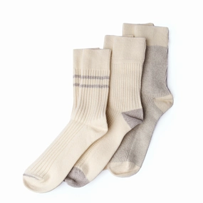 Clearance Savings Now Rototo Recycle Cotton / Wool Daily 3 Pack Socks Off White / Gray