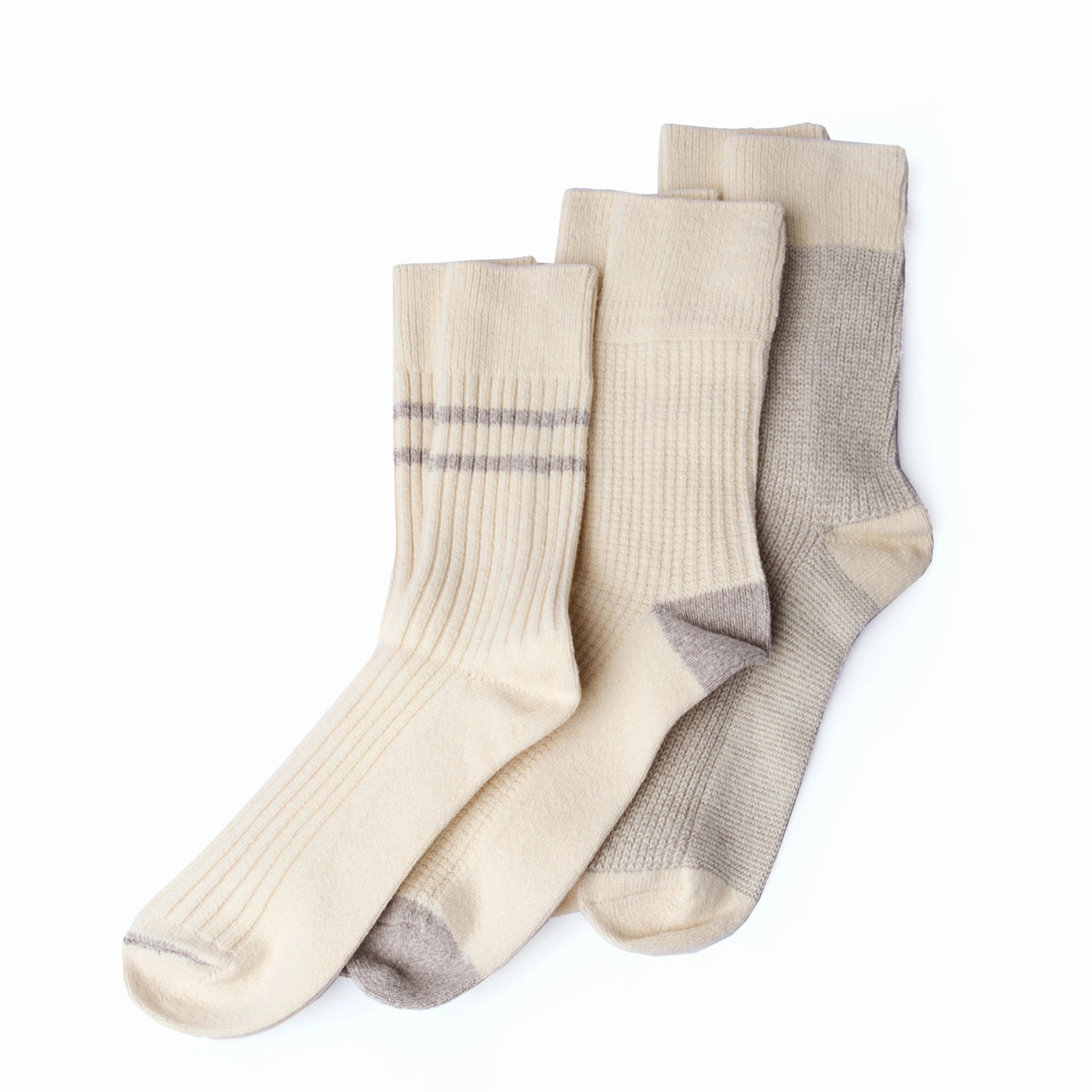 Clearance Savings Now Rototo Recycle Cotton / Wool Daily 3 Pack Socks Off White / Gray