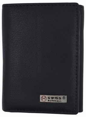 Swiss Marshall Executive Mens Rfid Protected Trifold Genuine Leather Wallet Id Window Clearance Event