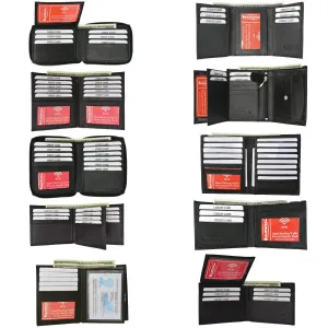 Wholesale Rfid Blocking Black Men'S Premium Leather Bifold & Trifold Wallets Perfect Gift Offer