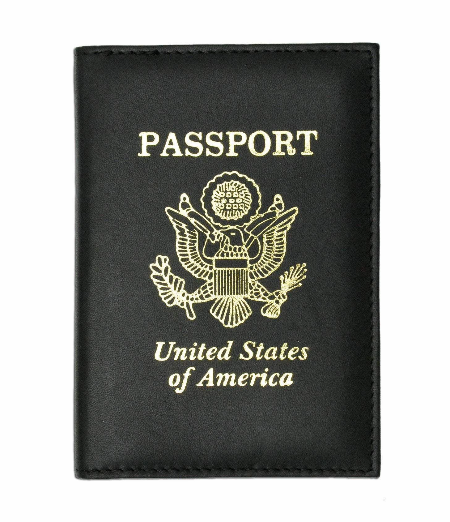 Rfid Blocking Premium Leather United States Passport Holder Golden Print Emblem Rfid P 601 Usa (C) Hot Sale Frenzy