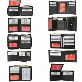 Wholesale Rfid Blocking Black Men'S Premium Leather Bifold & Trifold Wallets Perfect Gift Offer