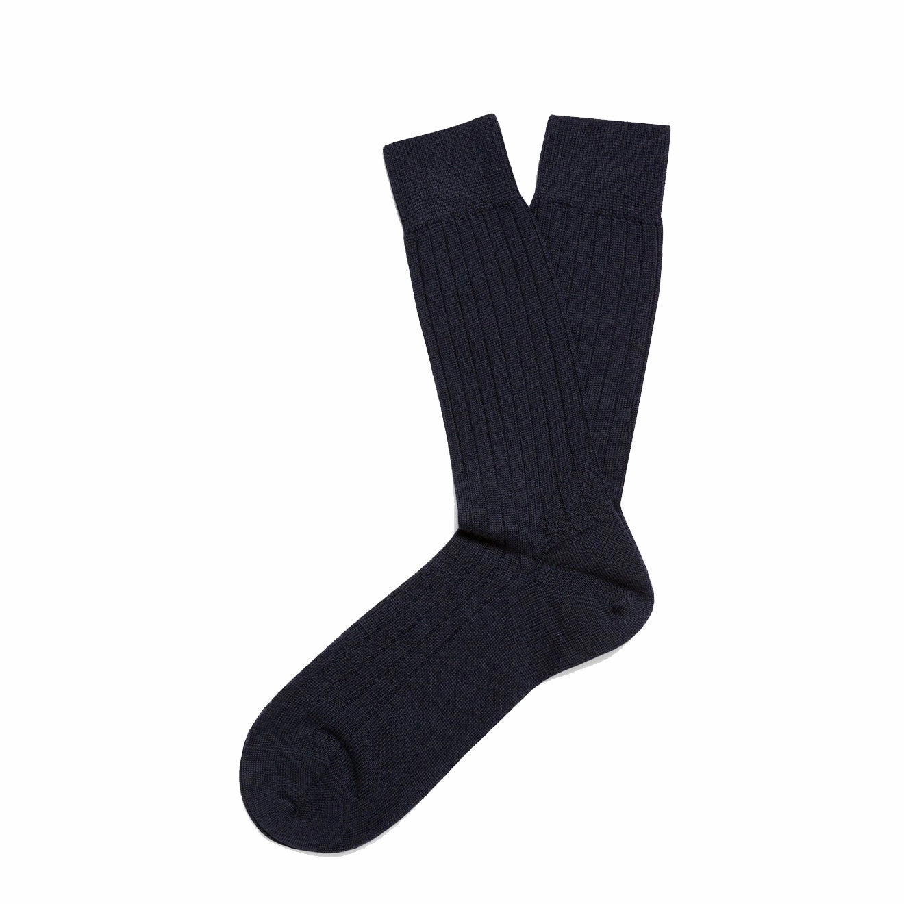 EndofWeek Deals Clearance Sale Now Sunspel Merino Wool Ribbed Socks Navy