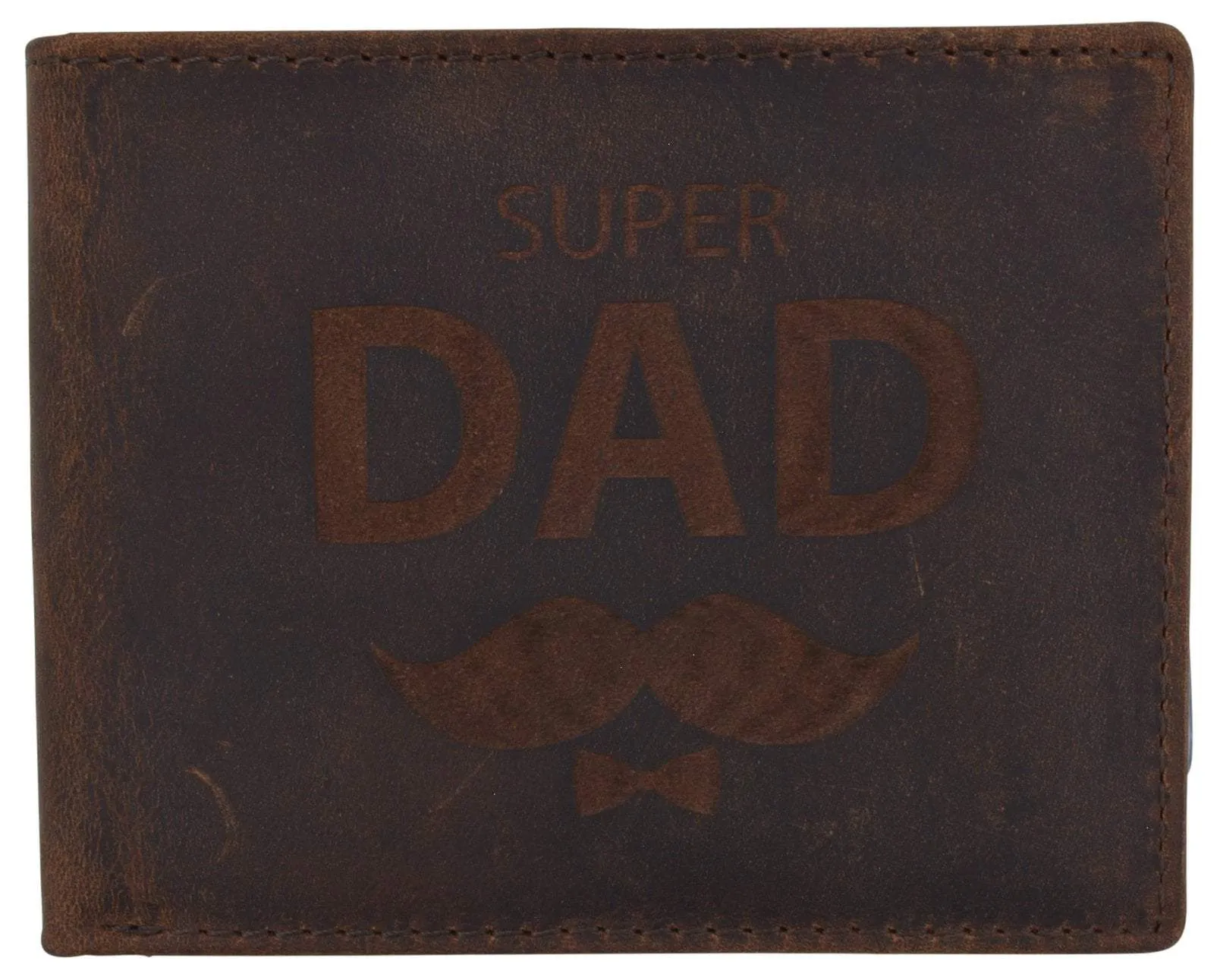 Todays Special Savings Hot Sale Frenzy Super Dad Mens Rfid Blocking Leather Bifold Wallet Father'S Day Gift