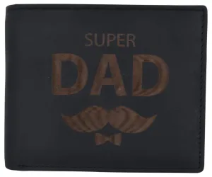 Super Dad Mens Rfid Blocking Leather Bifold Wallet Father'S Day Gift Online Exclusive Savings