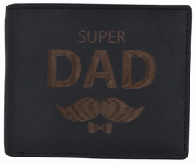 Super Dad Mens Rfid Blocking Leather Bifold Wallet Father'S Day Gift Online Exclusive Savings