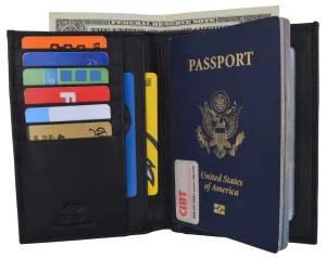 New Leather Travel Passport Holder Wallet For Men And Women Unisex Rfid Blocking Dont Miss This Offer