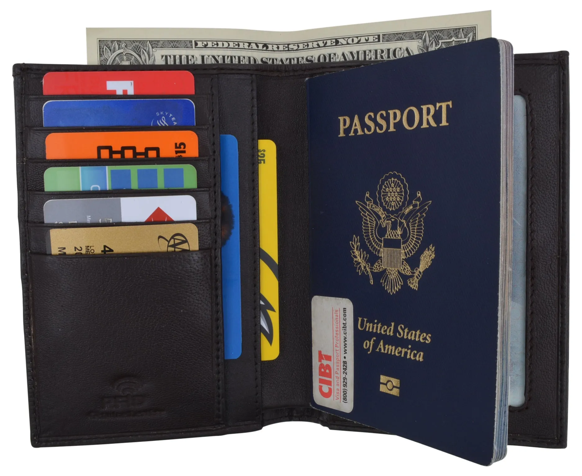 New Leather Travel Passport Holder Wallet For Men And Women Unisex Rfid Blocking Clearance Sale Hot Pick Sale