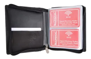 Flash Sale Alert Rfid Blocking Soft Genuine Leather Zip-Around Credit Card Holder Wallet Rfidp2670