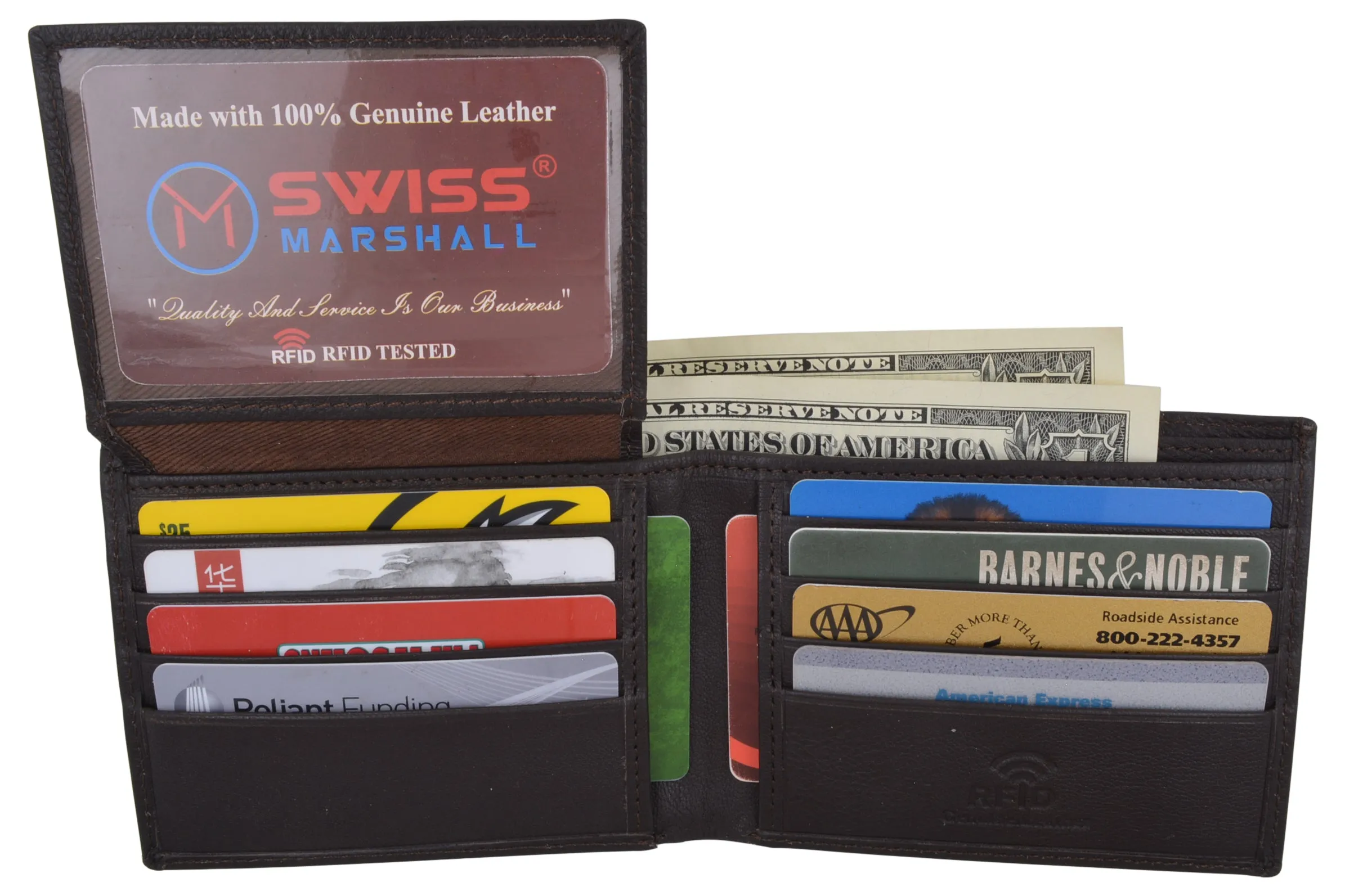 Hot Offer Ending Soon Price Drop Frenzy Rfid Security Blocking Men'S Slim Bifold Credit Card Id Leather Wallet Logo