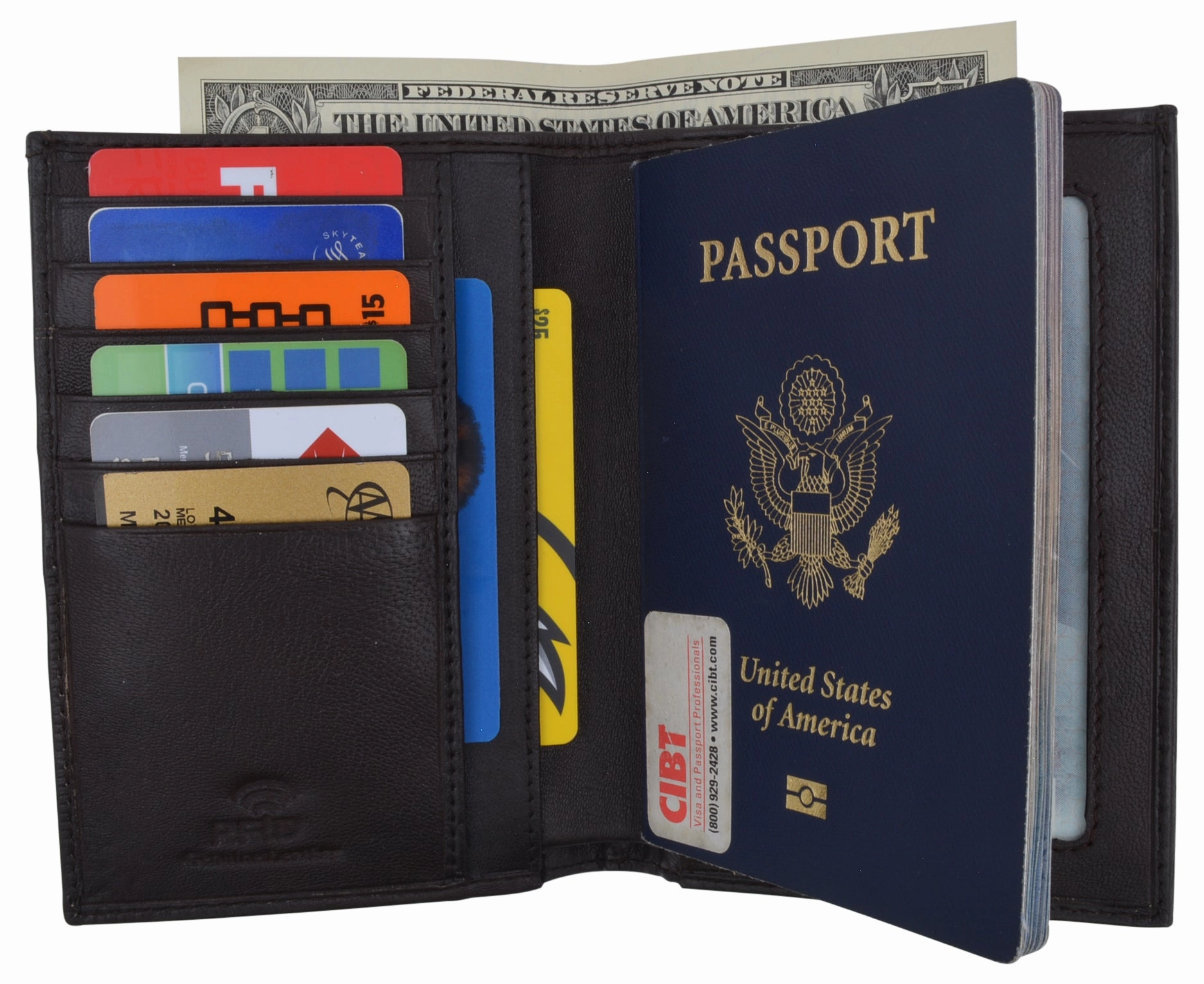 New Leather Travel Passport Holder Wallet For Men And Women Unisex Rfid Blocking Clearance Sale Hot Pick Sale