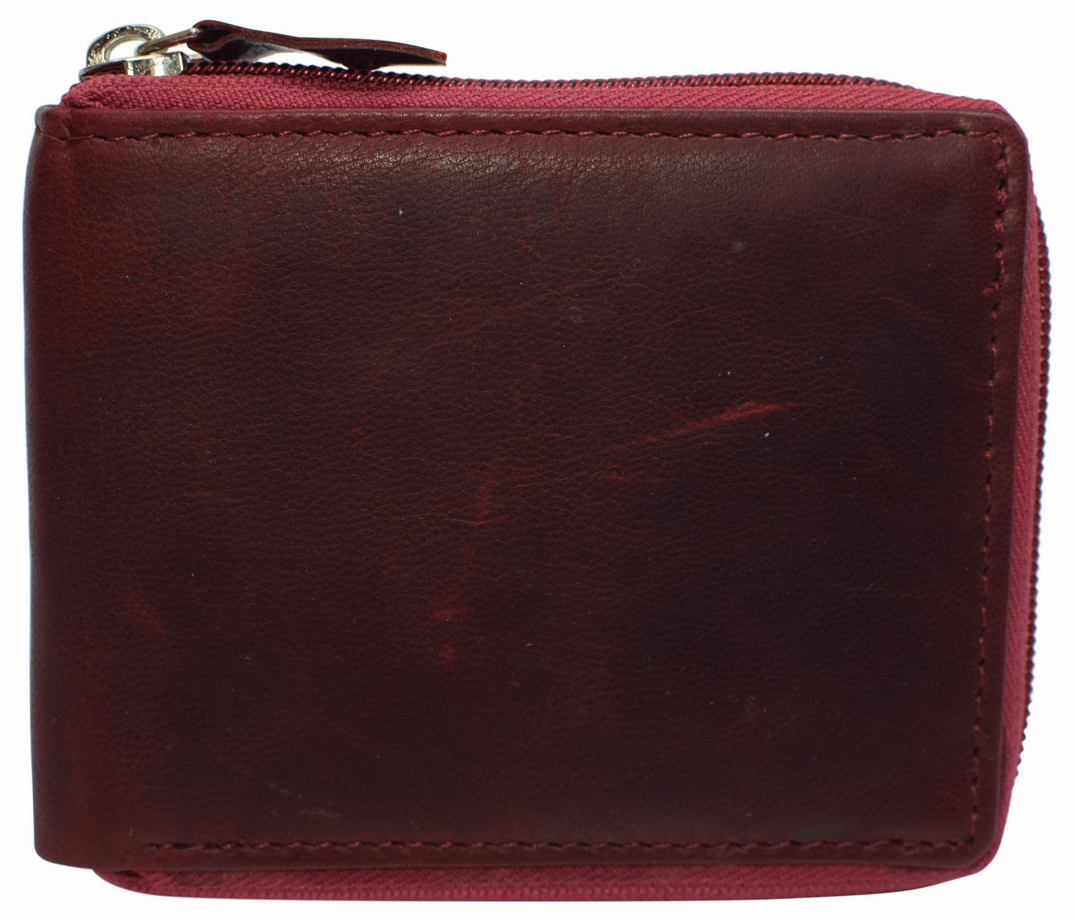 Rfid Men'S Leather Zipper Wallet Zip Around Wallet Bifold Multi Card Holder Purse Grab It Before Gone