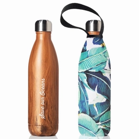 Bbbyo Woodgrain Stainless Steel Water Bottle With Cover 750Ml - Banana Leaf Todays Special Savings Grab Save Today