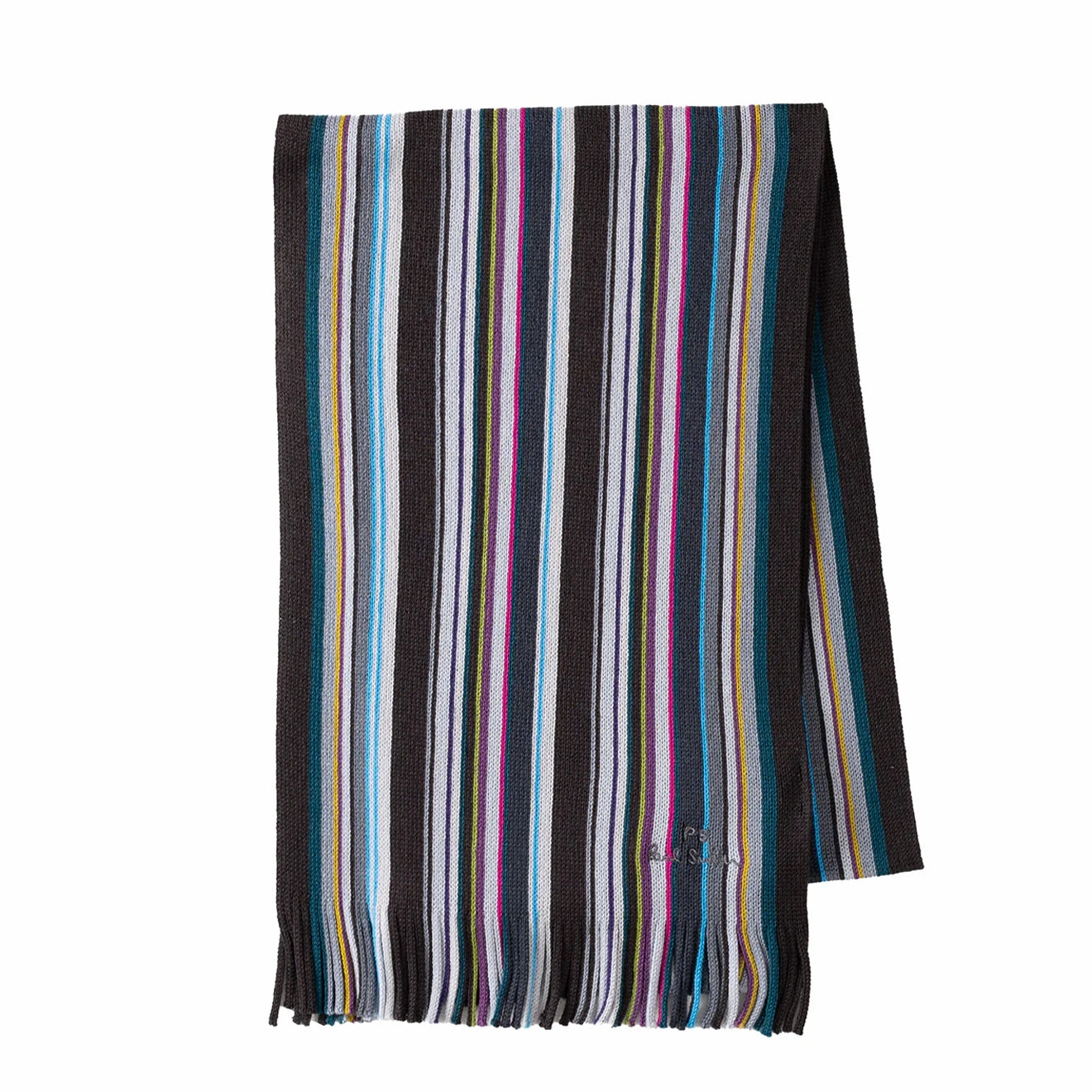 Grab It Fast Paul Smith Ps Scarf Multicolour Stripe Slate
