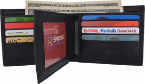 Personalized Date Men'S Rfid Blocking Genuine Leather Bifold Multi-Card Center Flap Wallet (Black) Grab It Fast