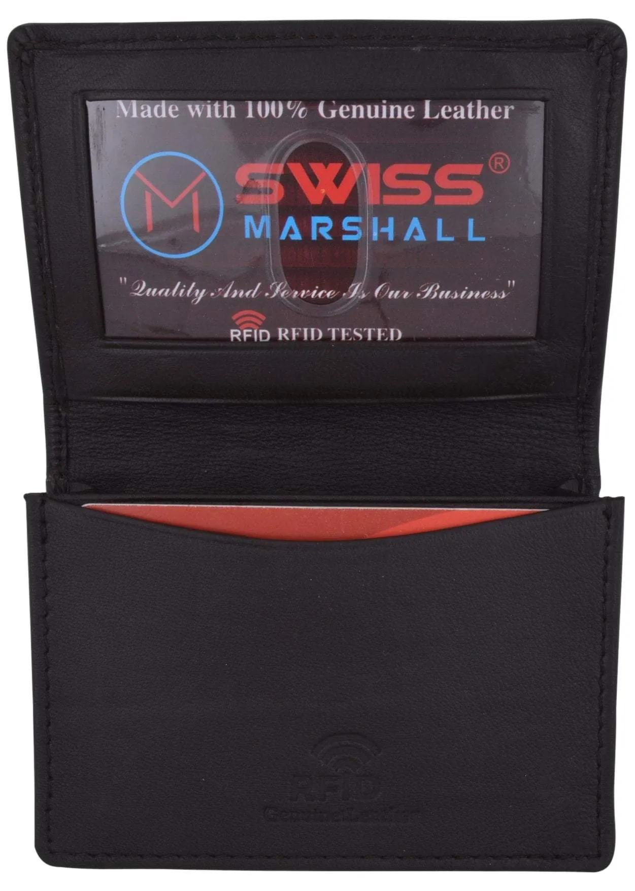 Swiss Marshall Men'S Rfid Blocking Premium Leather Expandable Small Credit Card Id Business Card Holder Wallet Flash Deal Alert