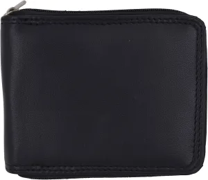 Biggest Savings Now Clearance Blowout Swiss Marshall Men'S Zipper Rfid Blocking Premium Leather Zip-Around Id Bifold Wallet (Brown)