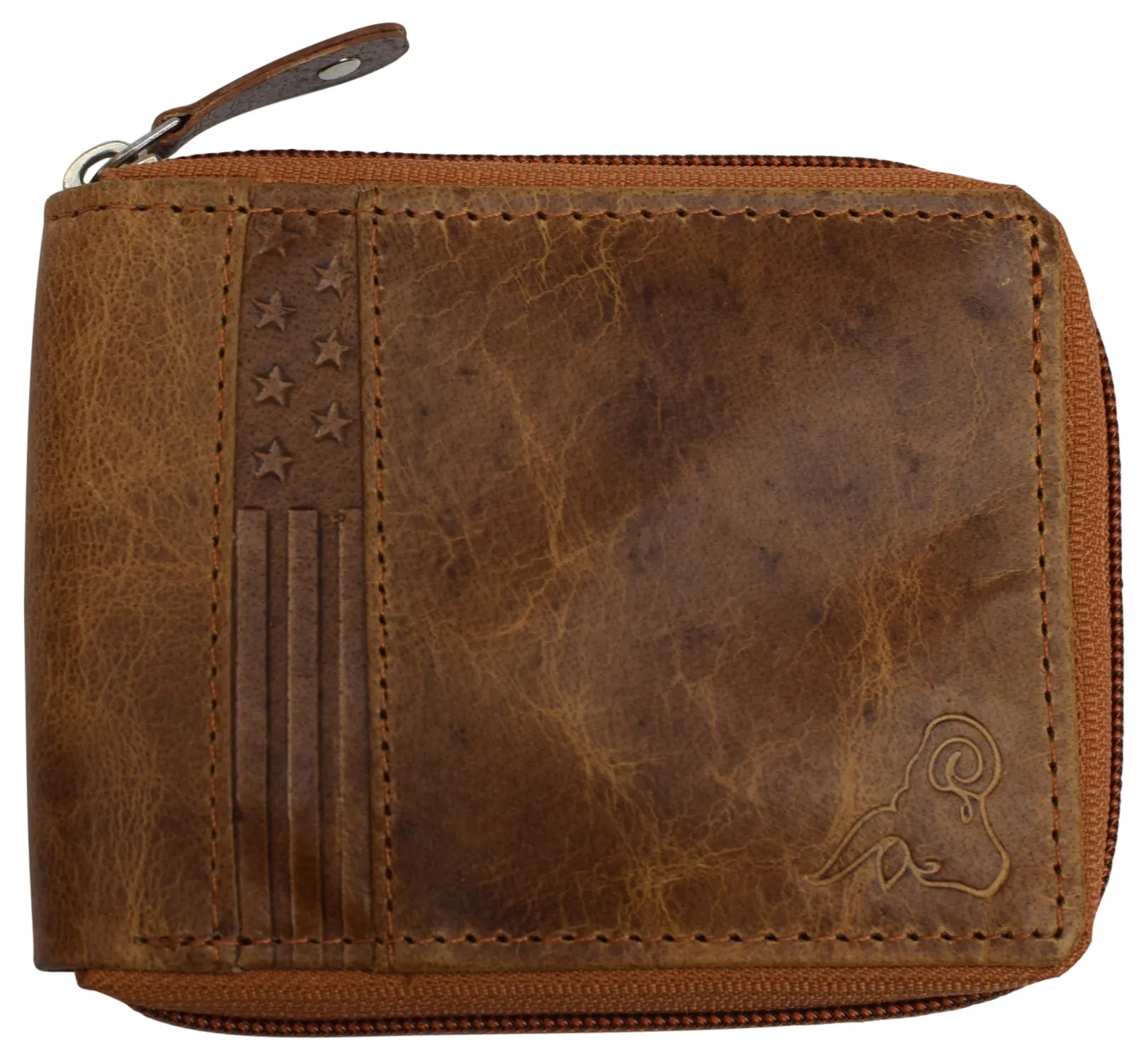 Hot Deals Today Hot Sale Frenzy Swiss Marshall Men'S Zipper Rfid Blocking Premium Leather Zip-Around Id Bifold Wallet