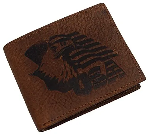 Swiss Marshall Rfid Blocking Genuine Leather Men'S Bifold Eagle Usa Logo Wallet Grab Todays Deal Todays Hot Pick