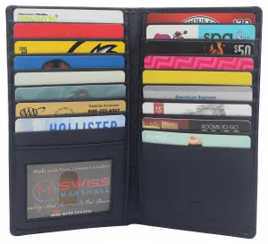 Swiss Marshall Rfid Blocking Genuine Leather Mens Long Id 17 Credit Card Security Wallet Colors Daily Clearance Deal Special Steal Event