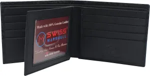 Clearance Sale Now Big Price Drop Swiss Marshall Rfid Blocking Men'S Carbon Fiber Leather Slim Bifold Wallets