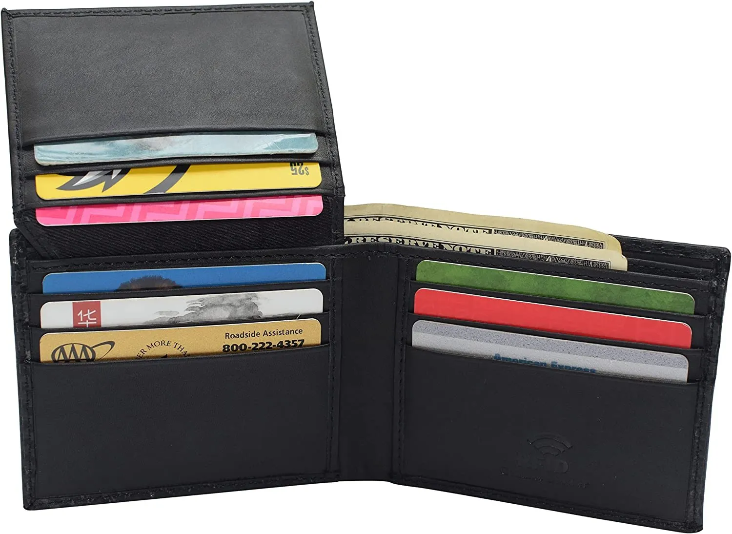 Swiss Marshall Rfid Blocking Men'S Carbon Fiber Leather Slim Bifold Wallets Clearance Sale Now