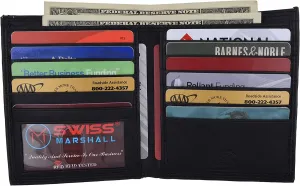 Swiss Marshall Rfid Blocking Men'S Slim Bifold Hipster Credit Card Premium Lambskin Leather European Wallet Hot Savings Alert Instant Savings Deal