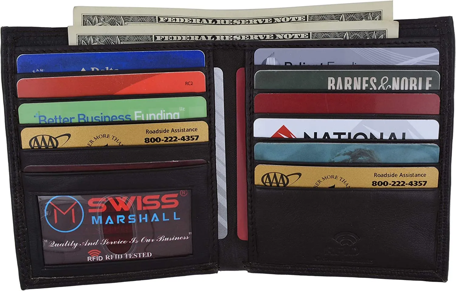 Best Seller Deal Today Only Steal Swiss Marshall Rfid Blocking Men'S Slim Bifold Hipster Credit Card Premium Lambskin Leather European Wallet