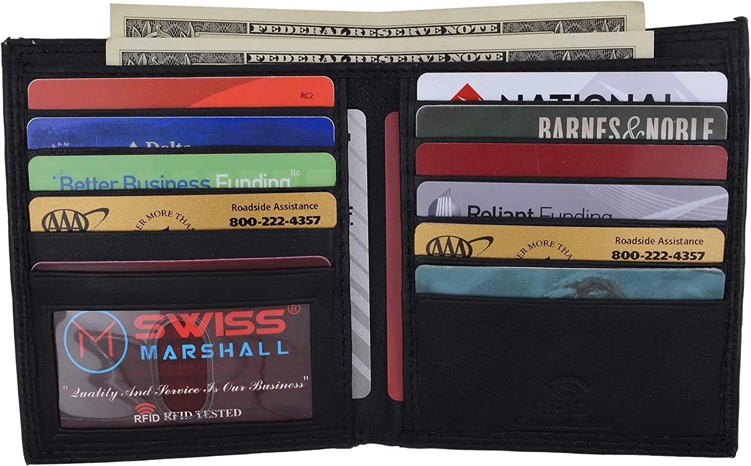 Swiss Marshall Rfid Blocking Men'S Slim Bifold Hipster Credit Card Premium Lambskin Leather European Wallet Hot Savings Alert Instant Savings Deal