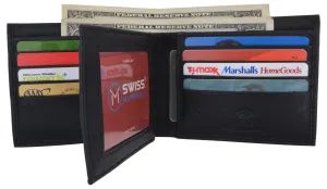Swiss Marshall Rfid Blocking Premium Leather Bifold Center Flap Card Id Wallet Gift Box Special Deals Online
