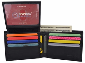 MustHave Gift Ideas Shop Todays Picks Swiss Marshall Full Grain Leather Mens Bifold Wallet Rfid Blocking Wallets For Men