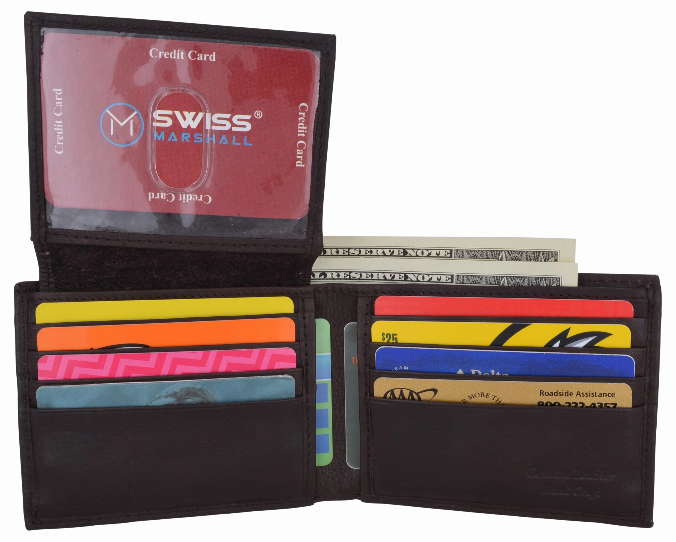 Special Savings Today Swiss Marshall Full Grain Leather Mens Bifold Wallet Rfid Blocking Wallets For Men