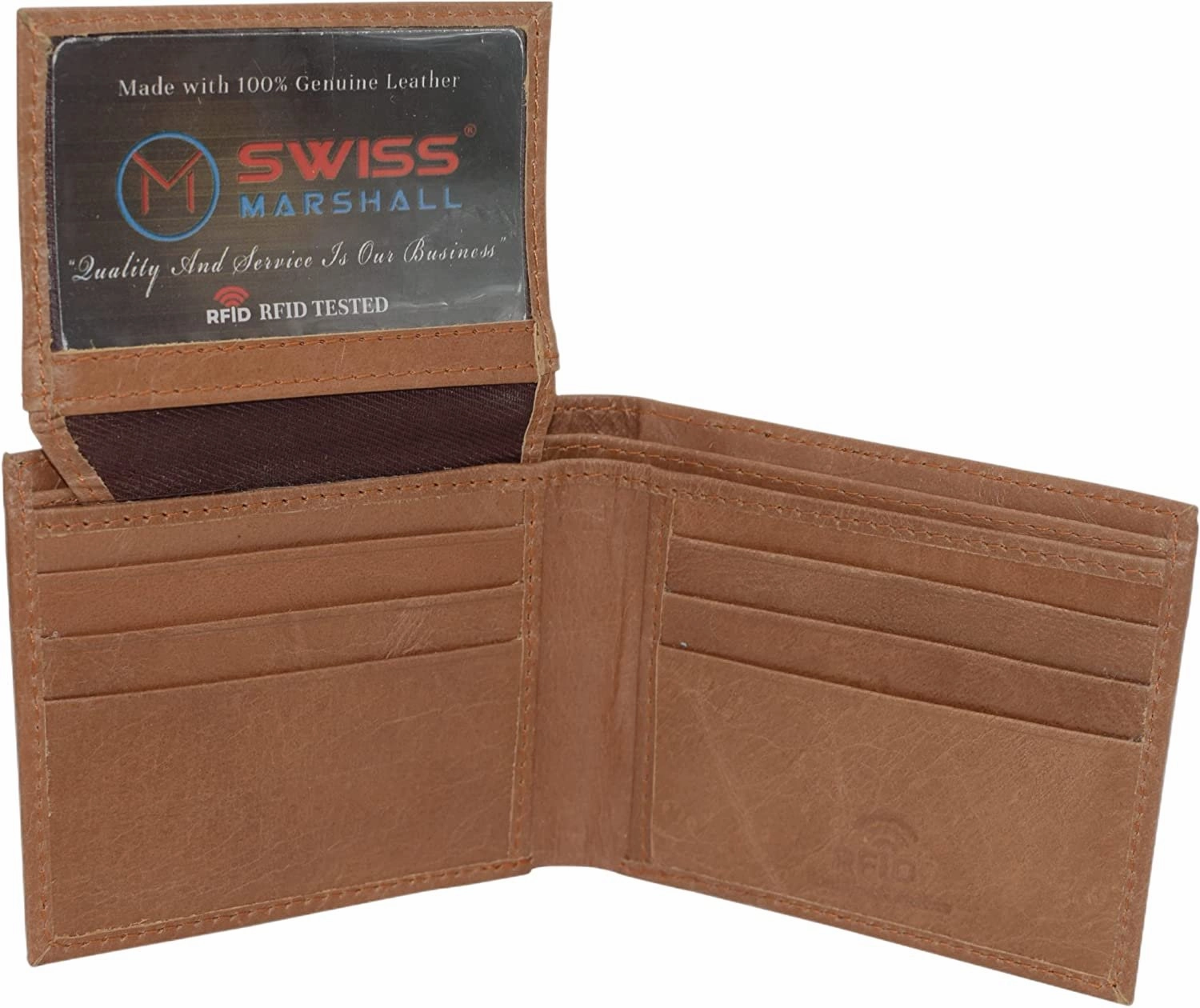 Special Savings Today Swiss Marshall Men'S Rfid Blocking Genuine Leather Classic Bifold Wallet With Gift Box (Black)