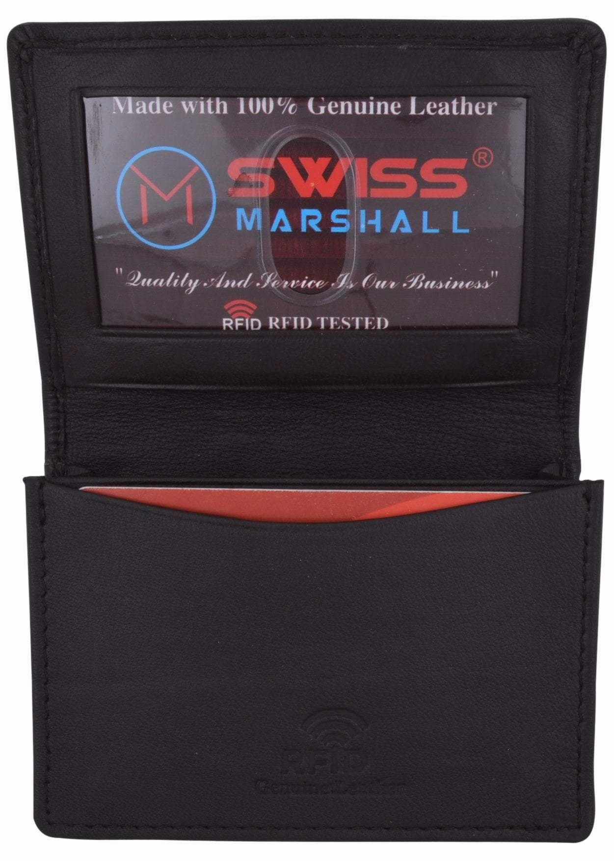 Swiss Marshall Men'S Rfid Blocking Premium Leather Expandable Small Credit Card Id Business Card Holder Wallet Flash Deal Alert