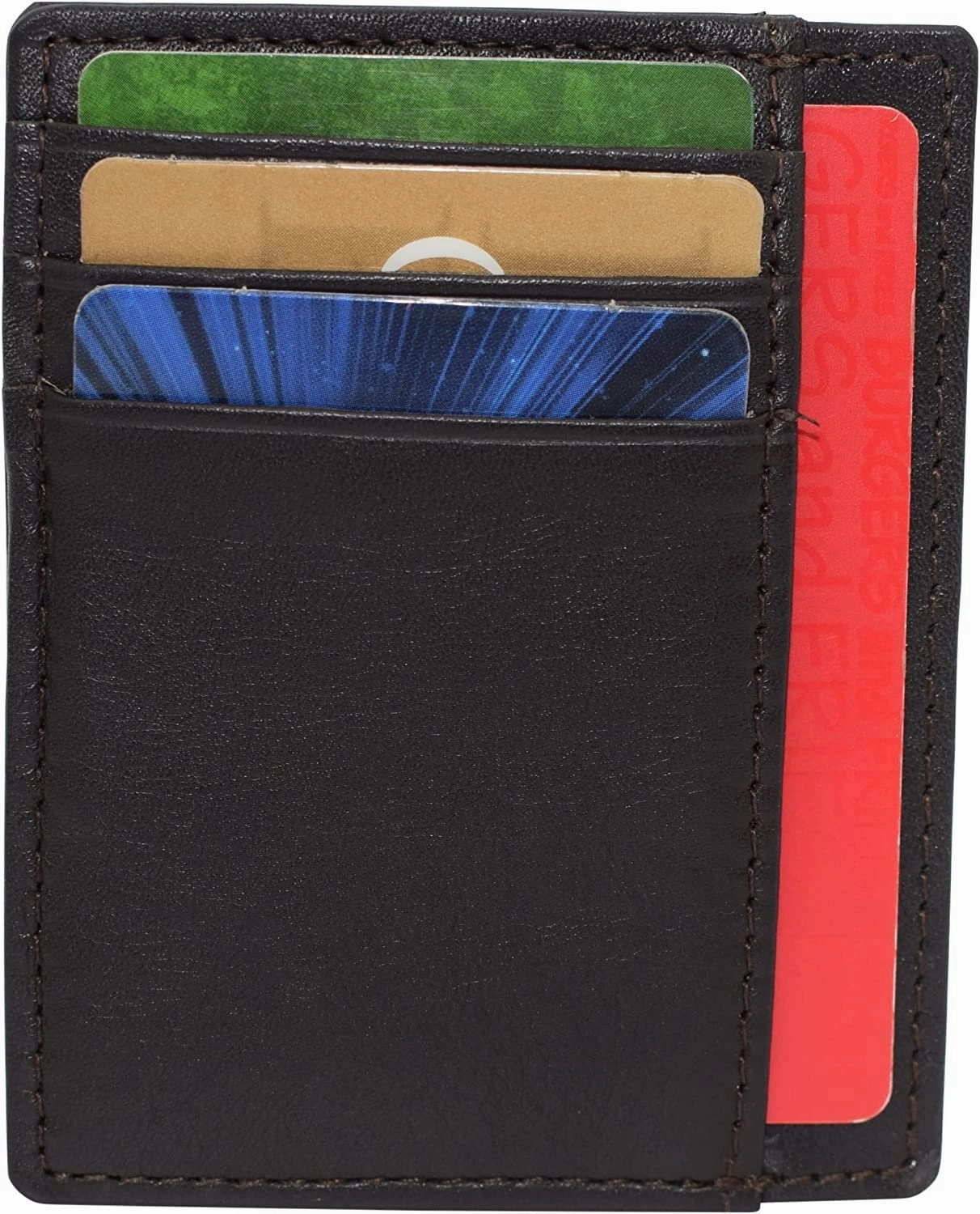 Price Slash Today Swiss Marshall Rfid Blocking Front Pocket Leather Slim Credit Card Case Holder Wallet (Tan)