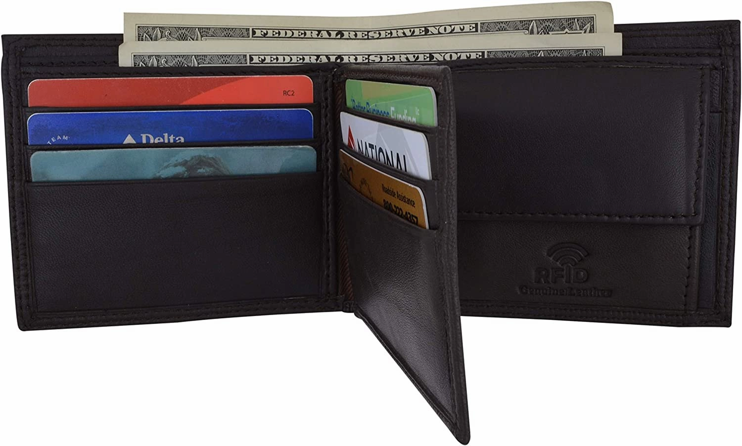 Swiss Marshall Rfid Blocking Men'S Bifold Premium Leather Credit Card Id Holder Wallet With Coin Pouch Special Surprise Sale MustHave Steals