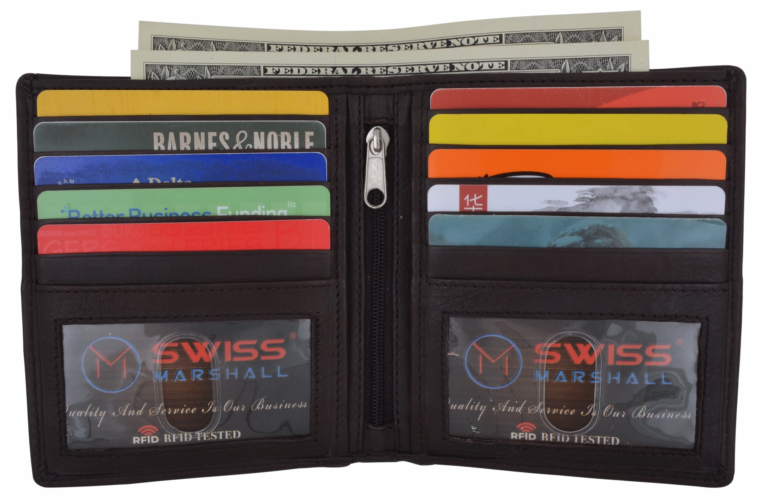 Today Only Discount Limited Time Offer Swiss Marshall Rfid Hipster Bifold Mens Premium Leather 2 Id Card Holder Slim Wallet