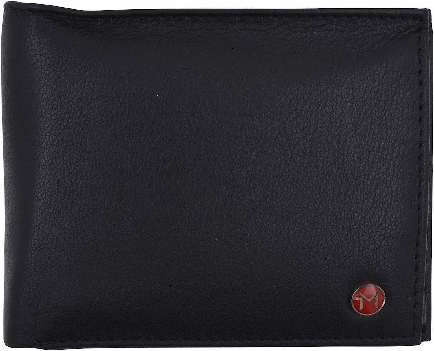 Exclusive Deal Inside Swiss Marshall Rfid Logo Mens Wallet Deluxe Capacity Passcase Bifold With Divided Bill Section (Black)