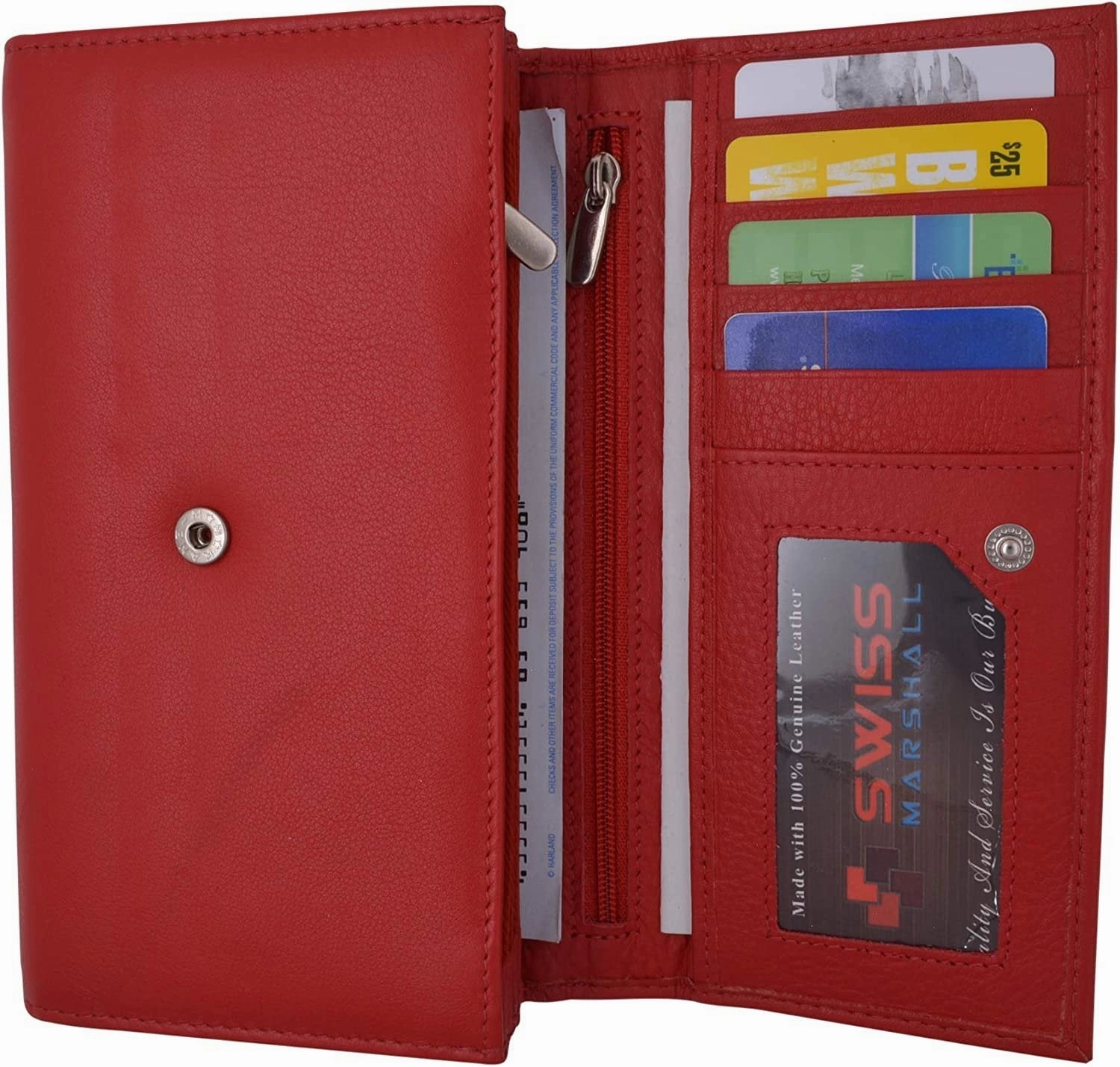Swiss Marshall Women Rfid Blocking Real Leather Wallet - Clutch Checkbook Wallet For Women Clearance Steal Today Best Deal Online