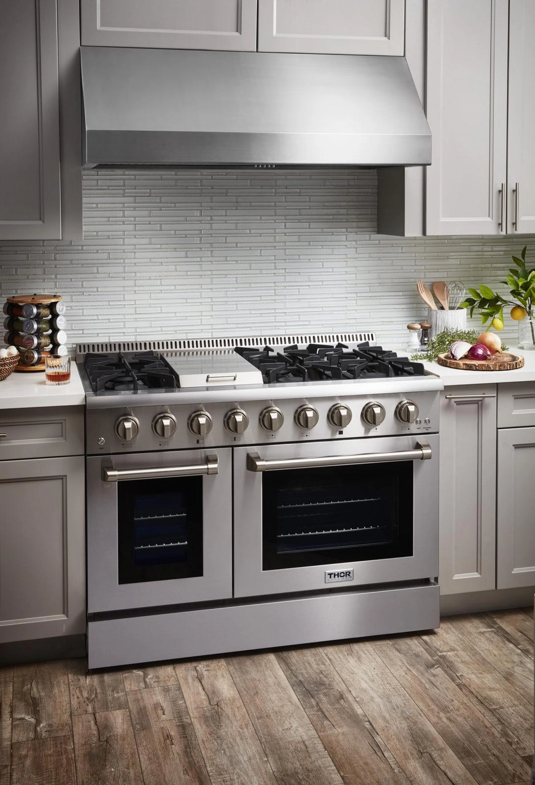 Thor Kitchen HRD4803ULP 48 Inch Professional Dual Fuel Lp Gas Range In Stainless Steel