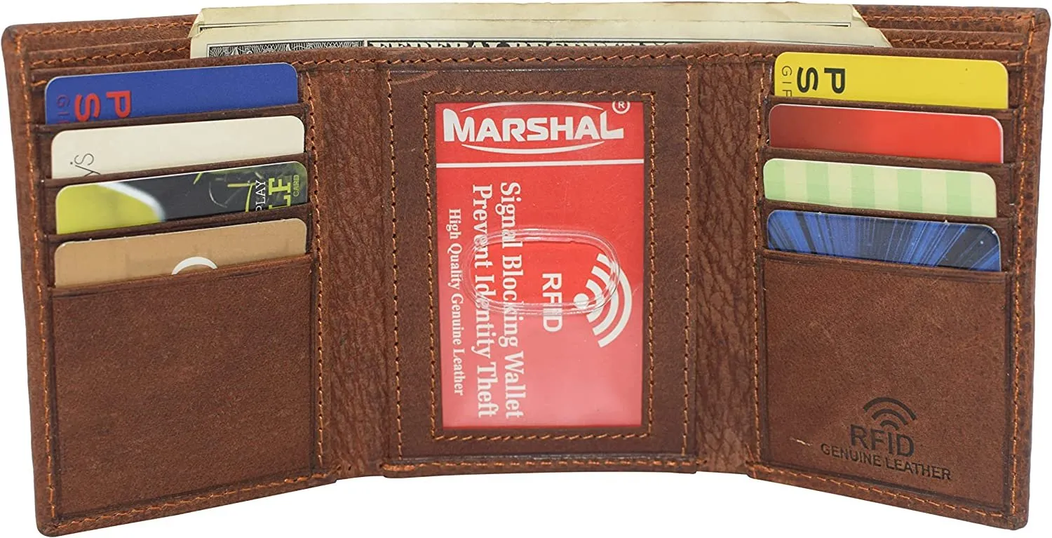 Dont Miss Big Savings Exclusive Online Discount Jesus Fish Men'S Rfid Blocking Genuine Leather Bifold Trifold Ichthys Wallet (Bifold)