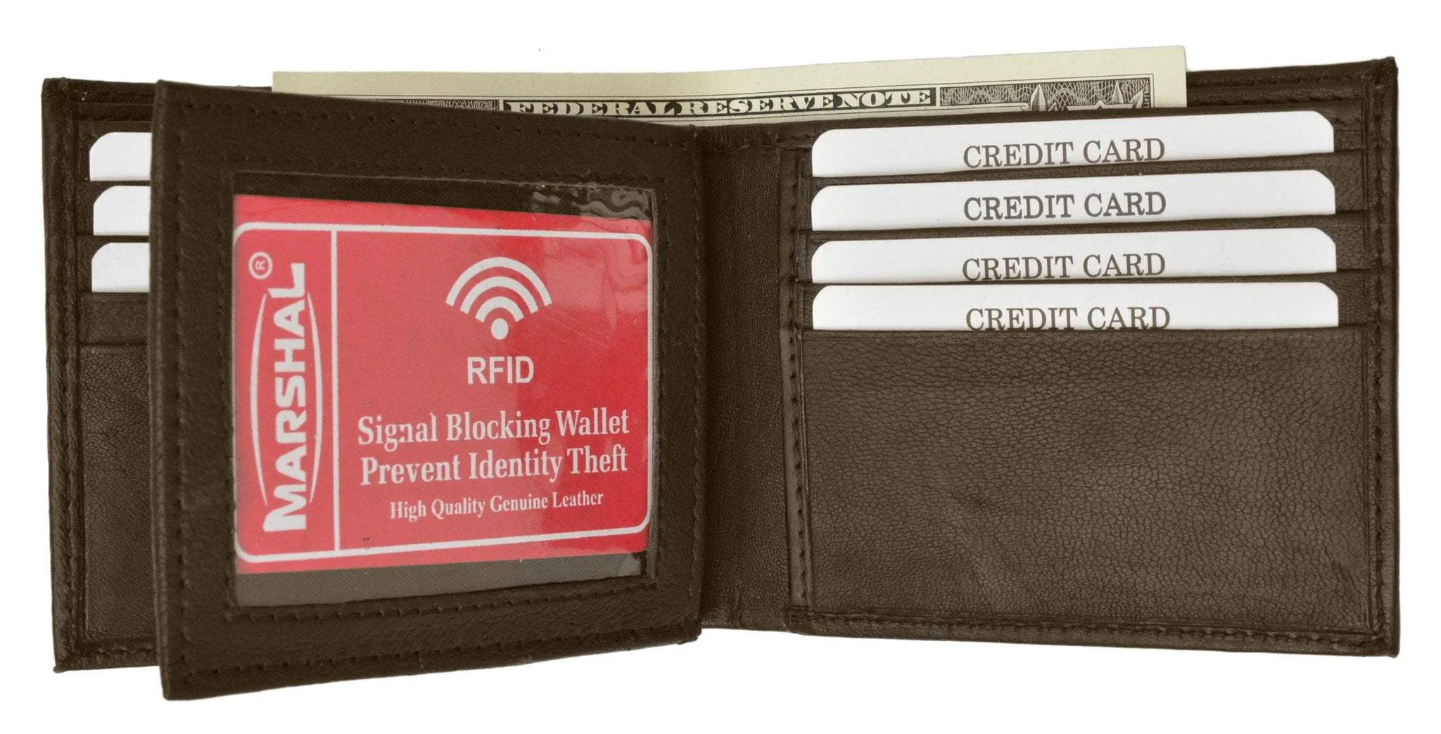 Dont Miss Out Rfid Blocking Premium Soft Leather Men'S Multi Card Compact Center Flip Bifold Wallet Rfid P 52 (C)
