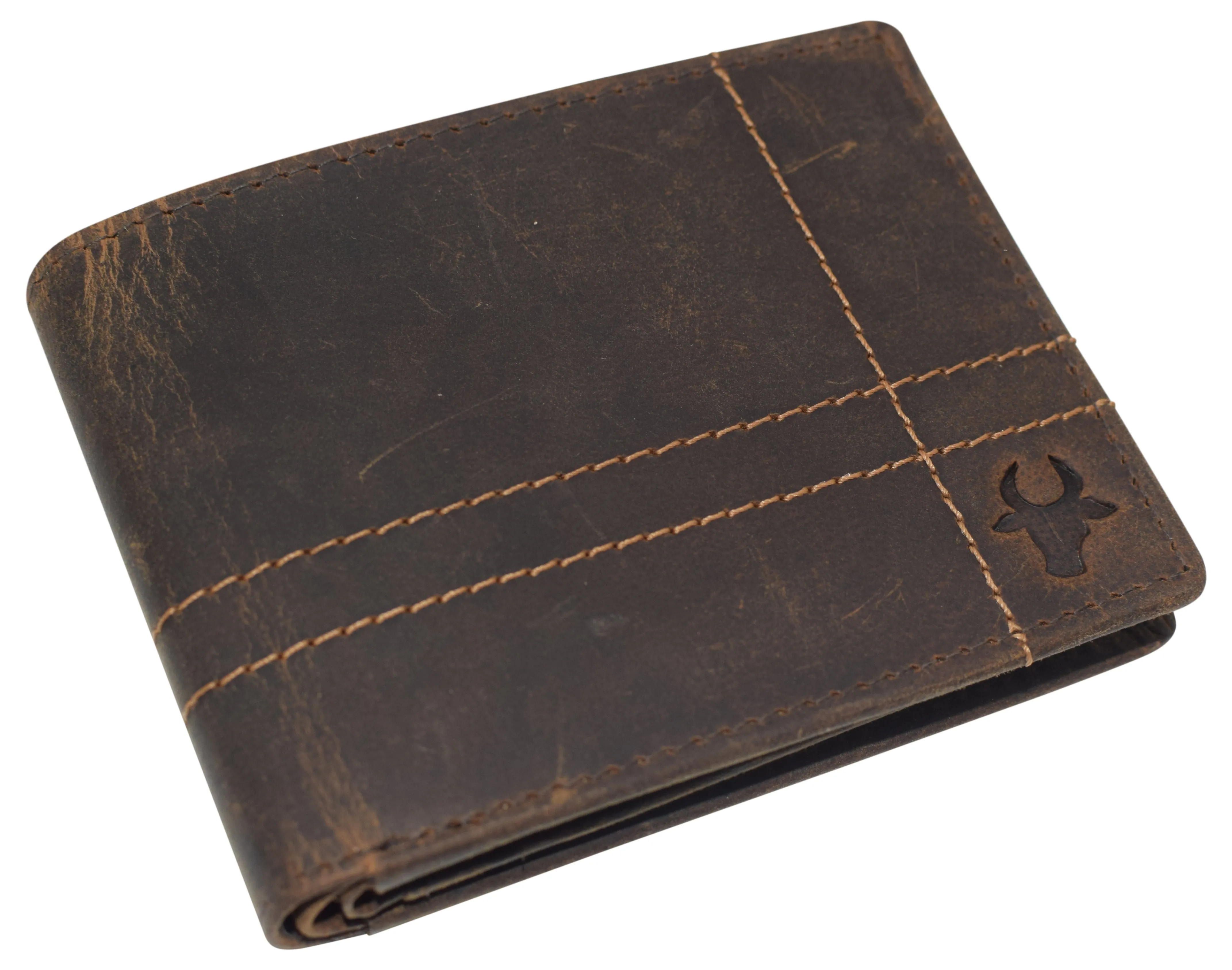 Rfid Blocking Premium Soft Leather Men'S Multi Card Compact Center Flip Bifold Wallet Rfid P 52 (C) MustShop Sale
