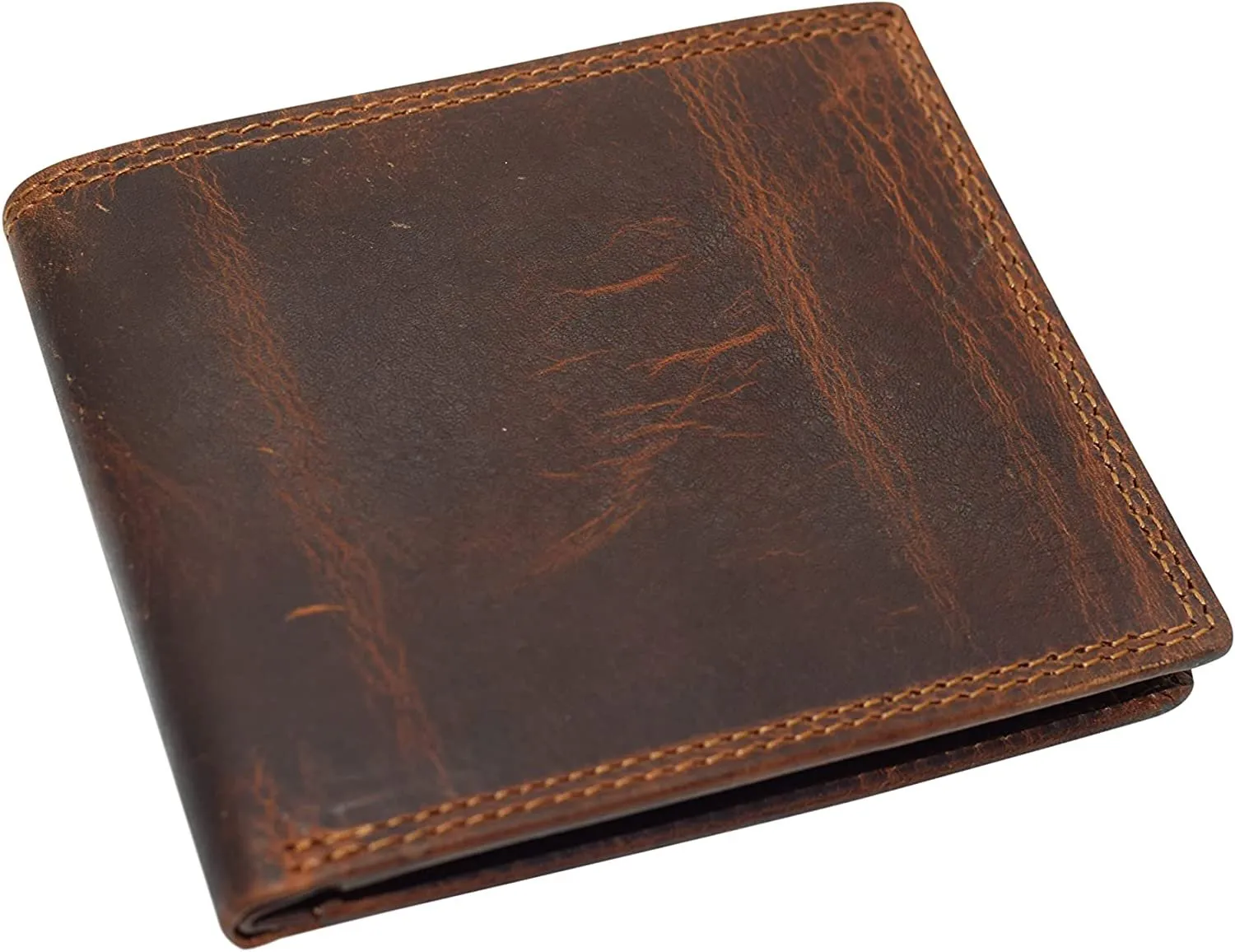 Rfid Blocking Slim Thin Bifold Credit Card Id Vintage Leather Wallet For Men Box (Burgundy) Last Chance Steal Weekend Specials