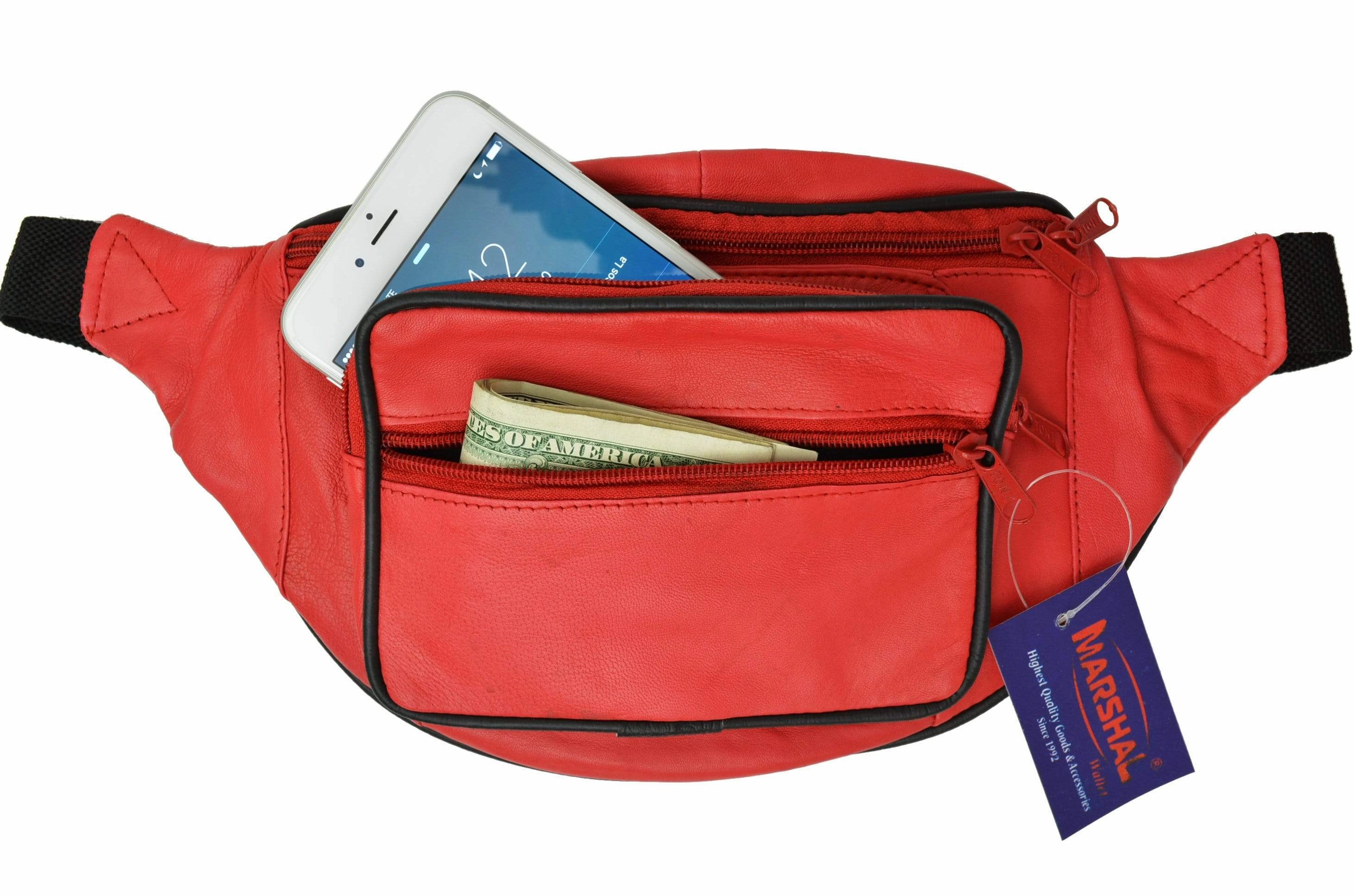 Hot Picks Today Genuine Leather Waist Fanny Pack Belt Bag Pouch Travel Hip Purse Men Women Many Colors 005C (C)